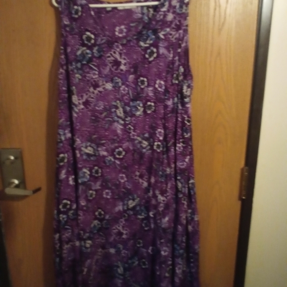 Woman Within Dresses & Skirts - WOMAN within purple floral dress 1x